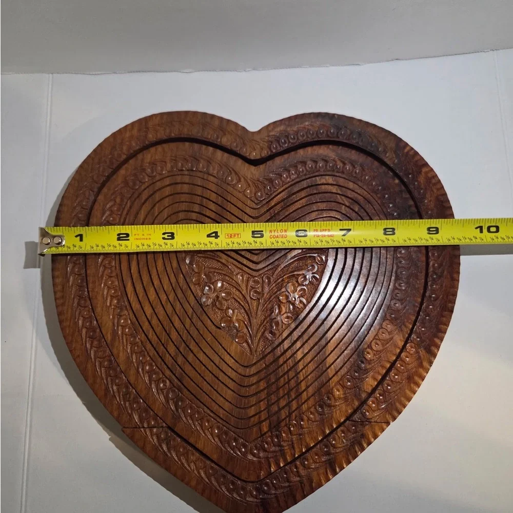 Collapsible Wooden Heart Basket Decor Spring
